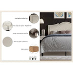 CraftPorch Elegant Linen Nailhead Upholstered Platform Bed