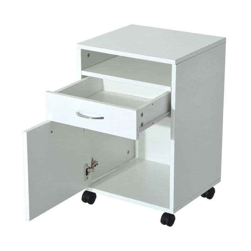 HOMCOM 24 Mobile Printer Cart with 2 Drawers, White