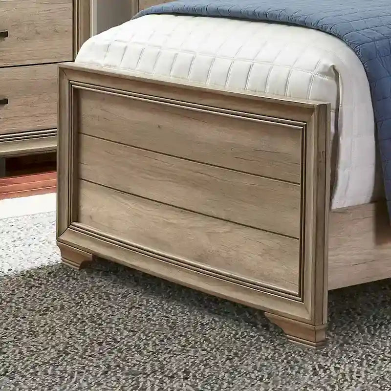 Sun Valley Sandstone Rolled Upholstered Bed Set