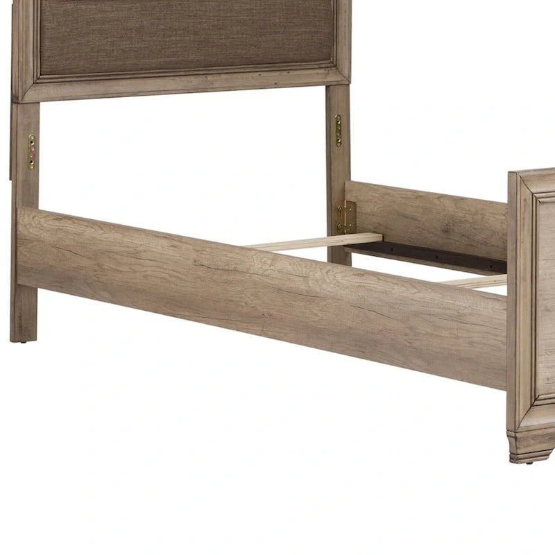 Sun Valley Sandstone Rolled Upholstered Bed Set
