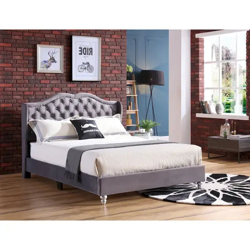 Joy Jewel Tufted Upholstered Bed