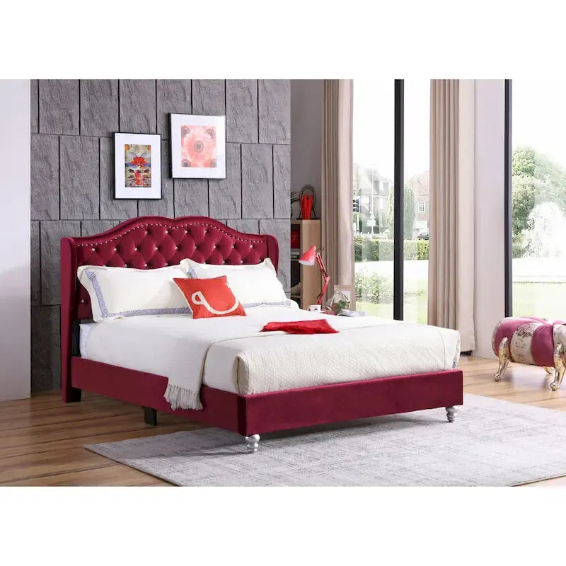 Joy Jewel Tufted Upholstered Bed