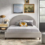 angelo:HOME Ava Mid-Century Upholstered Queen Platfom Bed
