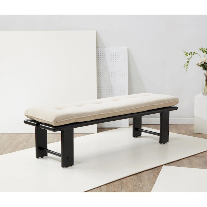 SAFAVIEH Couture Rasema Modern Cushion Bench - 60.8 In. W x 18.9 In. D x 18.1 In. H - 61Wx19Dx18H