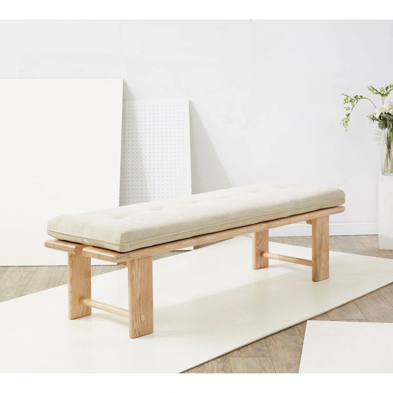 SAFAVIEH Couture Rasema Modern Cushion Bench - 60.8 In. W x 18.9 In. D x 18.1 In. H - 61Wx19Dx18H