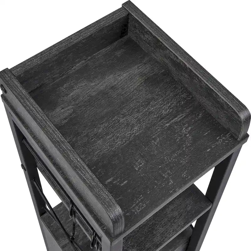 Wood Tall Bathroom Linen Cabinet Small Bathroom Storage Corner Floor Cabinet with Doors and Shelves Toilet Paper Holder