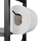 Wood Tall Bathroom Linen Cabinet Small Bathroom Storage Corner Floor Cabinet with Doors and Shelves Toilet Paper Holder