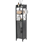 Wood Tall Bathroom Linen Cabinet Small Bathroom Storage Corner Floor Cabinet with Doors and Shelves Toilet Paper Holder