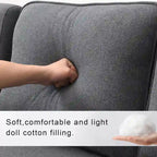 [VIDEO provided] [New] 114.2 Upholstered Sofa with Console, 2 Cupholders and 2 USB Ports Wired or Wirelessly Charged, Modern Li