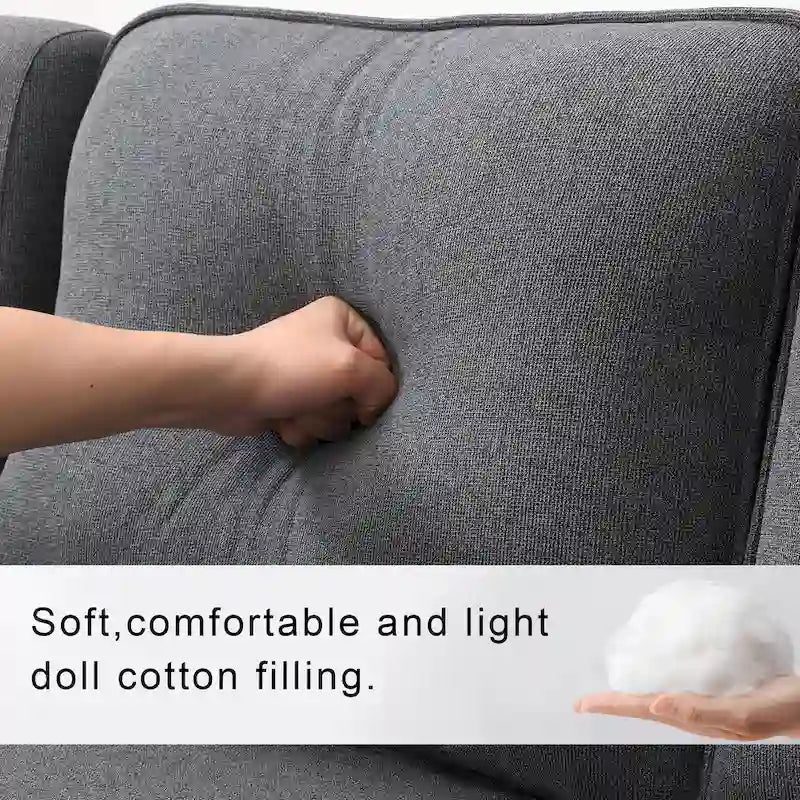 [VIDEO provided] [New] 114.2 Upholstered Sofa with Console, 2 Cupholders and 2 USB Ports Wired or Wirelessly Charged, Modern Li