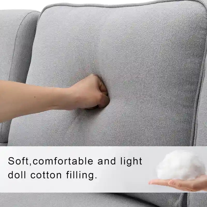 [VIDEO provided] [New] 114.2 Upholstered Sofa with Console, 2 Cupholders and 2 USB Ports Wired or Wirelessly Charged, Modern Li