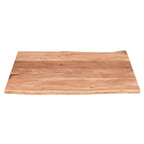 45 Inch Acacia Farmhouse Coffee Table, Live Edges, Metal Sled Base, Brown and Black