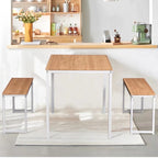 3 Piece Kitchen Table Set with Two Benches Dining Room Table Set 4