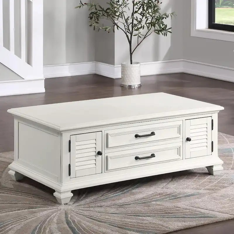 Steve Silver Castana Modern Farmhouse Soft White Lift-top Coffee Table