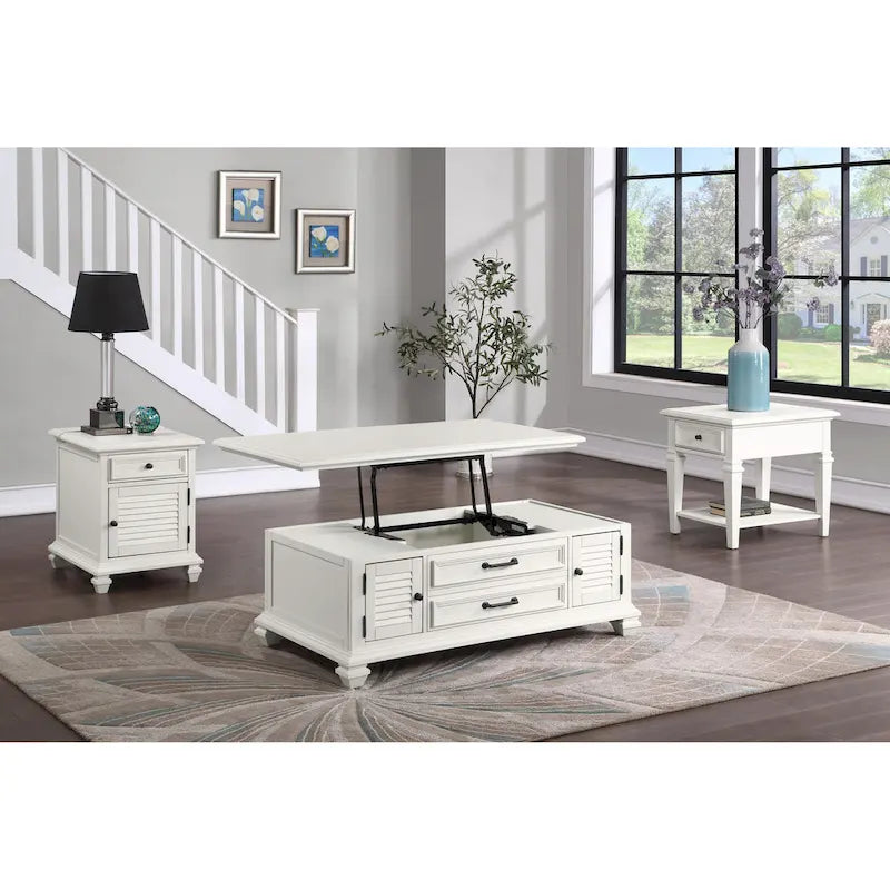 Steve Silver Castana Modern Farmhouse Soft White Lift-top Coffee Table