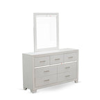 East West Furniture Pandora Wooden queen bedroom set with a queen bed frames White Finish(Pieces Option)