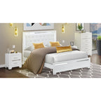 East West Furniture Pandora Wooden queen bedroom set with a queen bed frames White Finish(Pieces Option)