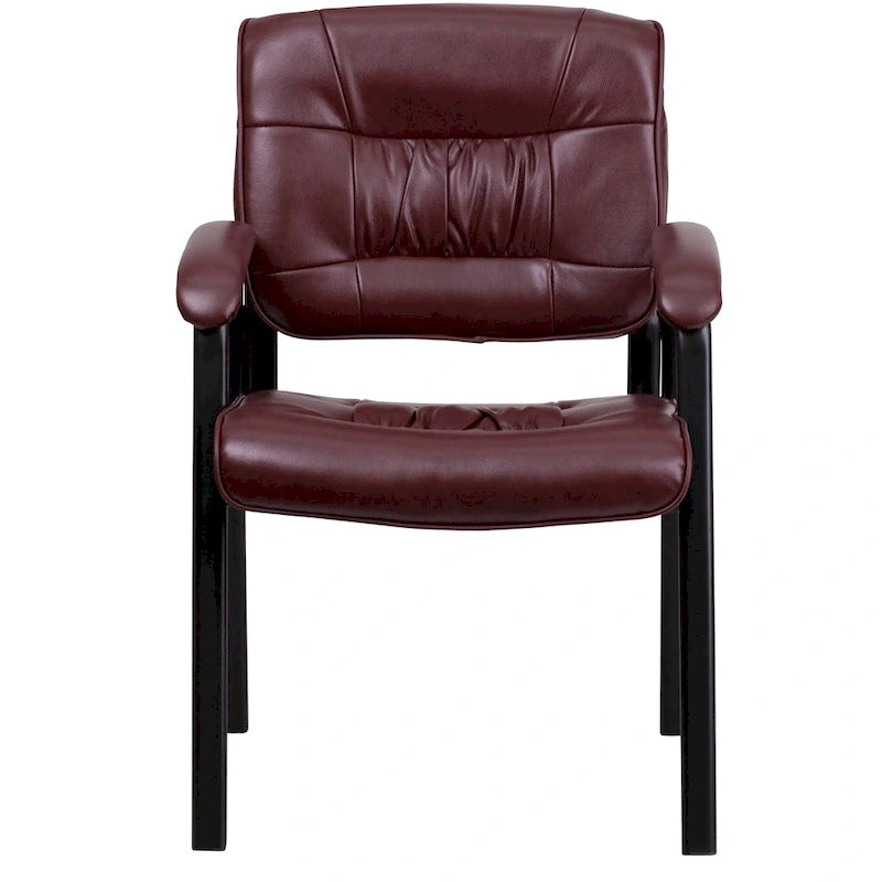 Upholstered Tufted Executive Reception Chair with Padded Arms - 23.25W x 26D x 36H