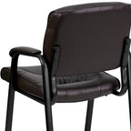 Upholstered Tufted Executive Reception Chair with Padded Arms - 23.25W x 26D x 36H