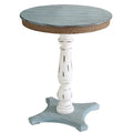 Sea Isle Two Tone Rustic Coastal Wood and Rope Apron Accent Table