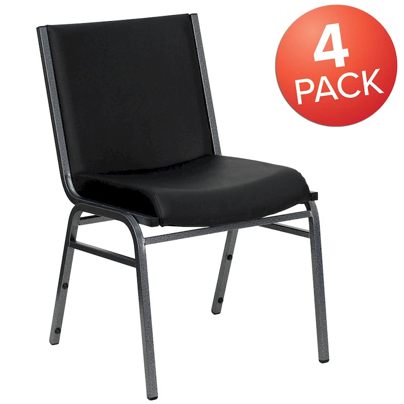4 Pack Heavy Duty Stack Chair - 21D x 19.75W x 31.25H