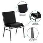 4 Pack Heavy Duty Stack Chair - 21D x 19.75W x 31.25H