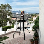 31.5W x 40H Patio Wrought Iron Glass High Bar Table