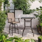 31.5W x 40H Patio Wrought Iron Glass High Bar Table