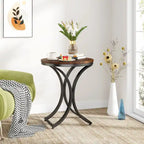 White Gold Side Table Round End Table Modern Small Coffee Table Accent C Table