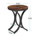 White Gold Side Table Round End Table Modern Small Coffee Table Accent C Table