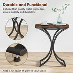 White Gold Side Table Round End Table Modern Small Coffee Table Accent C Table