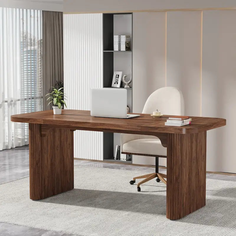 Modern 63 Executive Computer Desk for Home Office, Simple Rectangular Writing Table for Study Room Bedroom