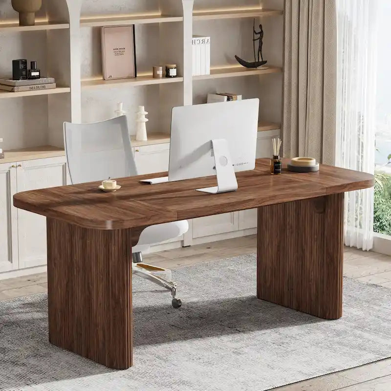Modern 63 Executive Computer Desk for Home Office, Simple Rectangular Writing Table for Study Room Bedroom
