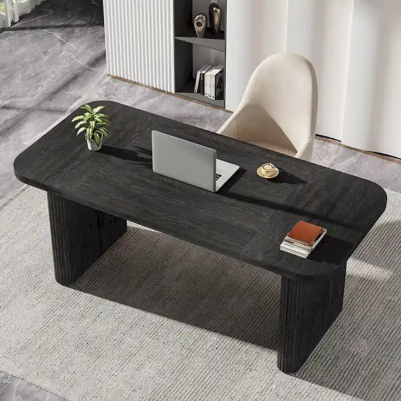 Modern 63 Executive Computer Desk for Home Office, Simple Rectangular Writing Table for Study Room Bedroom