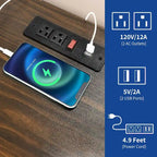 Moasis Farmhouse End Table with Charging Station, Sofa Side Side Table with USB and Storage