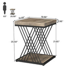 Square End Table,Mid-century Modern Bed Side Tables, Accent Table Living Room