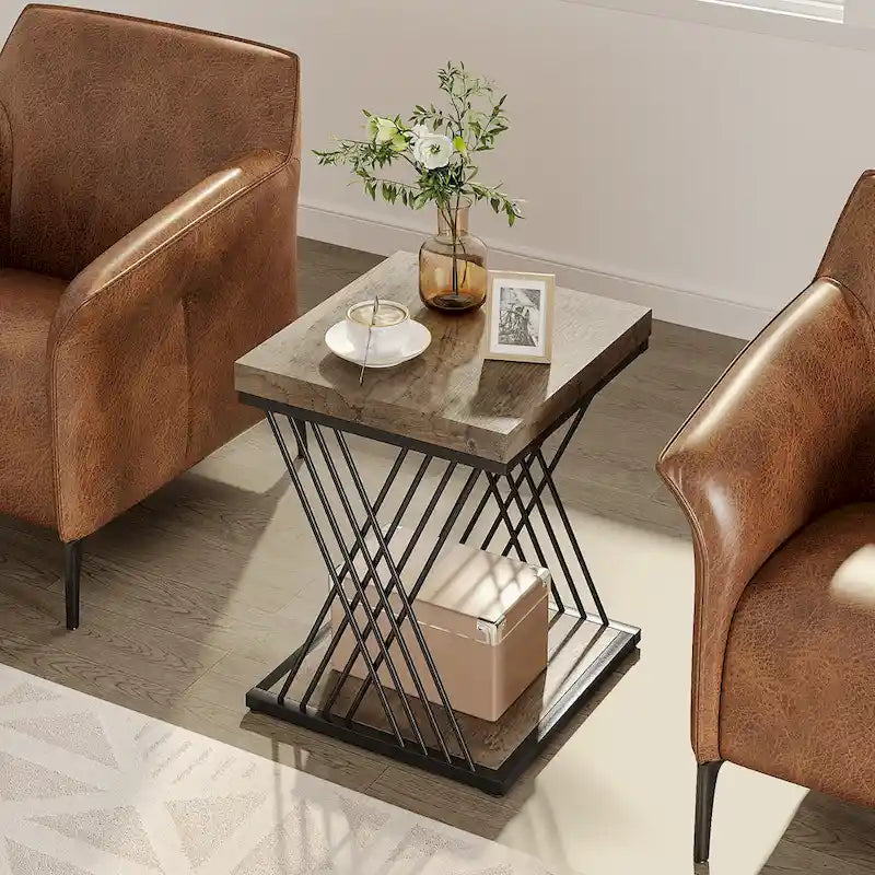 Square End Table,Mid-century Modern Bed Side Tables, Accent Table Living Room