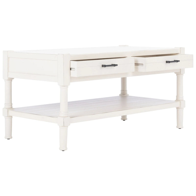 SAFAVIEH Alene 2-Drawer Bottom Shelf Coffee Table - 37.8 W x 19 L x 19 H - 38Wx19Dx19H