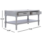 SAFAVIEH Alene 2-Drawer Bottom Shelf Coffee Table - 37.8 W x 19 L x 19 H - 38Wx19Dx19H