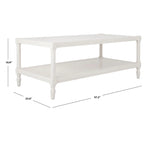 SAFAVIEH Eudora White Coffee Table - 47.2 x 23.6 x 18.9 - 47Wx24Dx19H