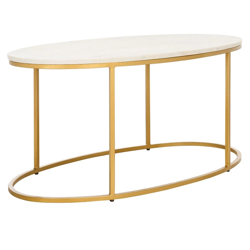 SAFAVIEH Florine Marble Coffee Table (Fully Assembled) - 39 In. W x 21 In. D x 18.3 In. H - 39Wx21Dx18H
