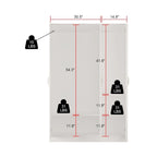 47.2W Armoire with Three Doors ,Two Clothes Rod ,Golden Floral Handle