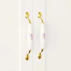 47.2W Armoire with Three Doors ,Two Clothes Rod ,Golden Floral Handle