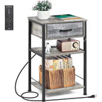 3 Tier Nightstand with Charge Station