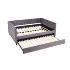 Full Size Velvet Daybed Upholstered Sofa Bed With Wheels, Button And Copper Nail