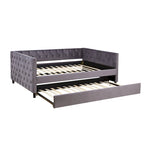 Full Size Velvet Daybed Upholstered Sofa Bed With Wheels, Button And Copper Nail