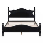 Full Size Wood Platform Bed Frame,Retro Style Platform Bed with Wooden Slat Support