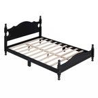 Full Size Wood Platform Bed Frame,Retro Style Platform Bed with Wooden Slat Support