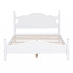 Full Size Wood Platform Bed Frame,Retro Style Platform Bed with Wooden Slat Support