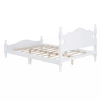 Full Size Wood Platform Bed Frame,Retro Style Platform Bed with Wooden Slat Support